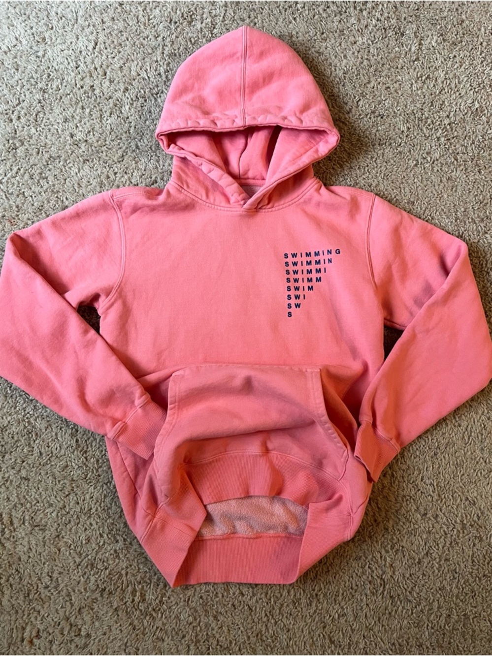 Mac Miller Swimming Coral Graphic Hoodie Size S